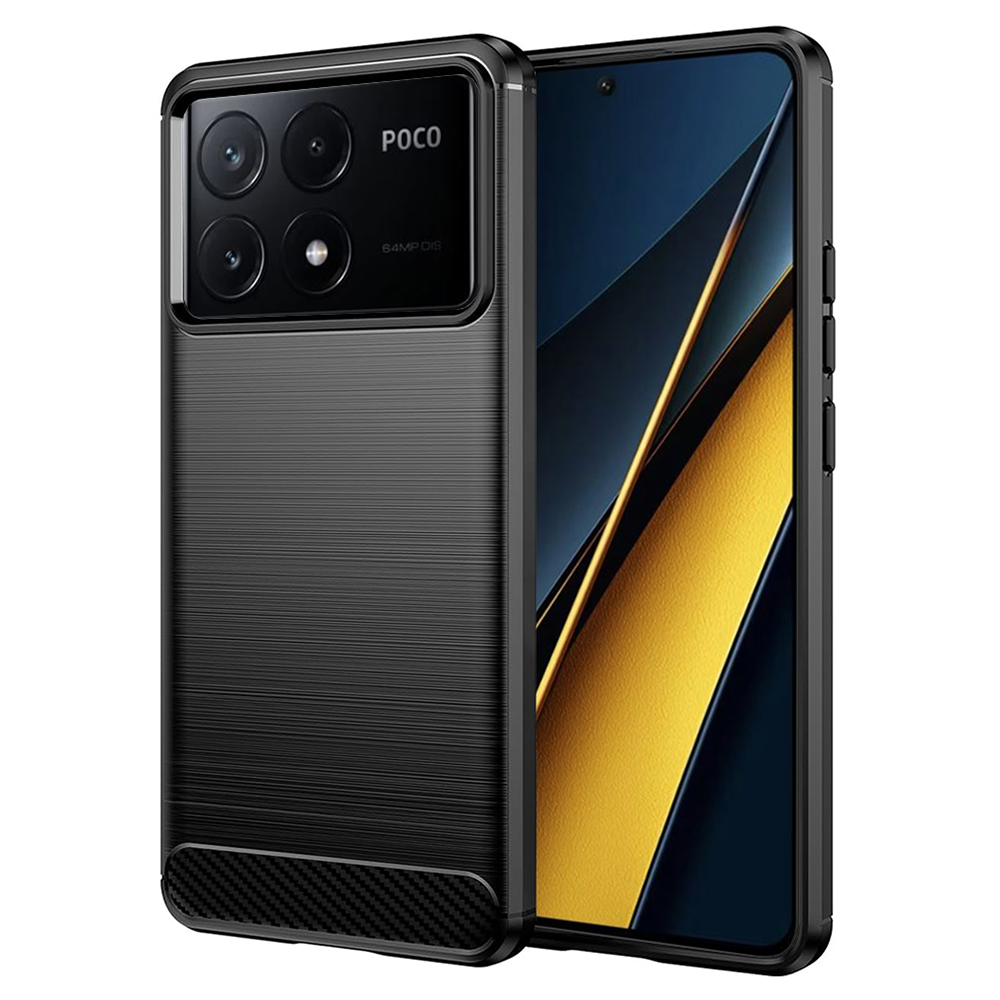 Калъф за Xiaomi Poco X6 Pro - Techsuit Carbon Silicone - Черен