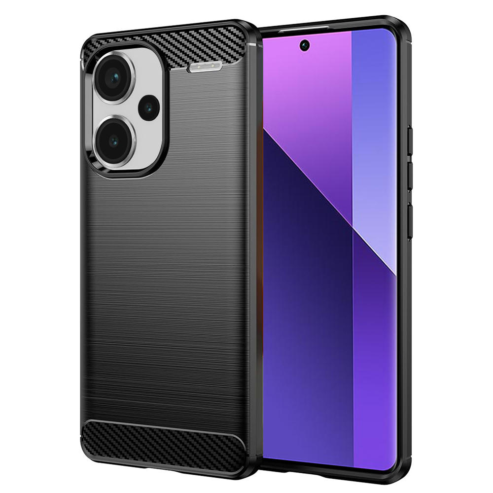 Калъф за Xiaomi Redmi Note 13 Pro+ 5G - Techsuit Carbon Silicone - Черен