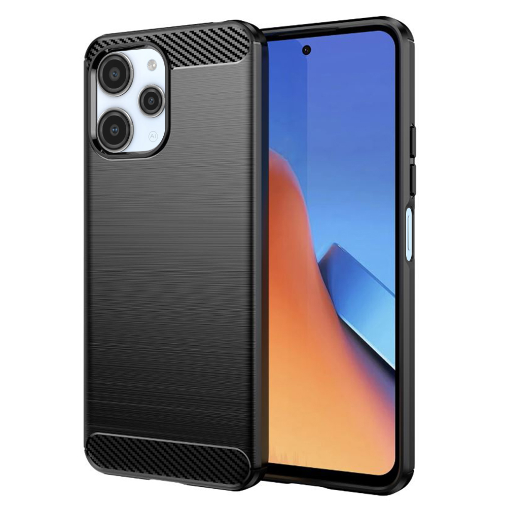 Калъф за Xiaomi Redmi 12 4G / 12 5G - Techsuit Carbon Silicone - Черен