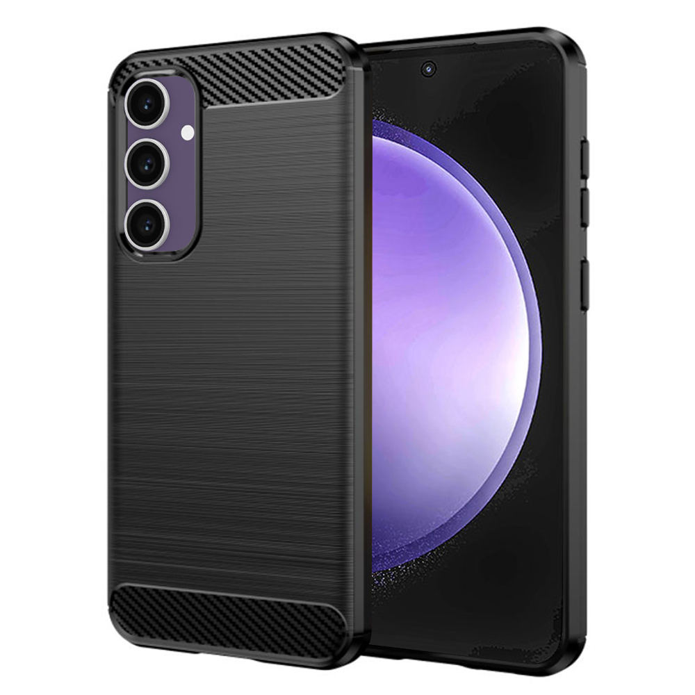 Калъф за Samsung Galaxy S23 FE - Techsuit Carbon Silicone - Черен