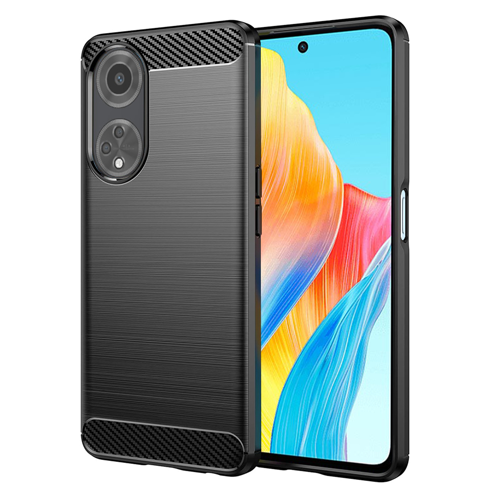 Калъф за Oppo A98 5G - Techsuit Carbon Silicone - Черен
