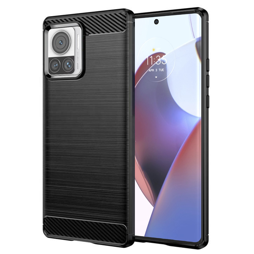 Калъф за Motorola Edge 30 Ultra - Techsuit Carbon Silicone - Черен
