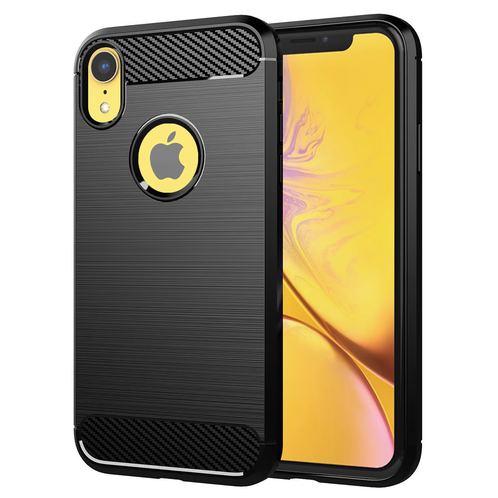 Калъф за iPhone XR - Techsuit Carbon Silicone - Черен