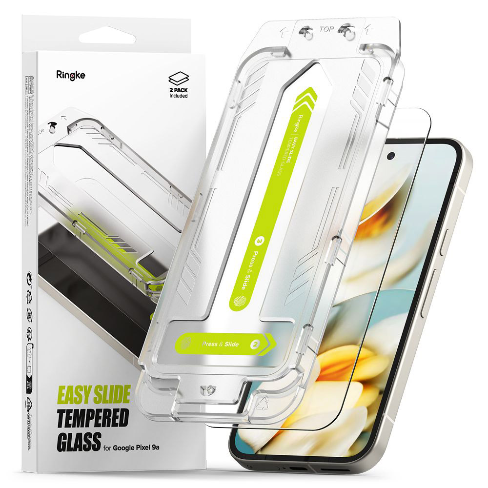 Капак за Google Pixel 9a (комплект от 2) - Ringke Easy Slide Tempered Glass - Прозрачен