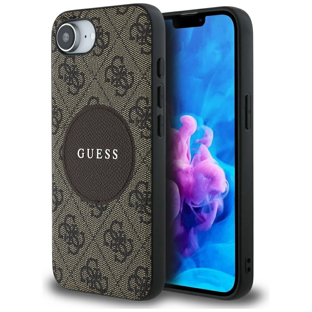 Калъф за iPhone 16e / iPhone 17e - Guess 4G Circle Classic Logo MagSafe (GUHMPSE4P4P4PGRSGW) - Кафяв