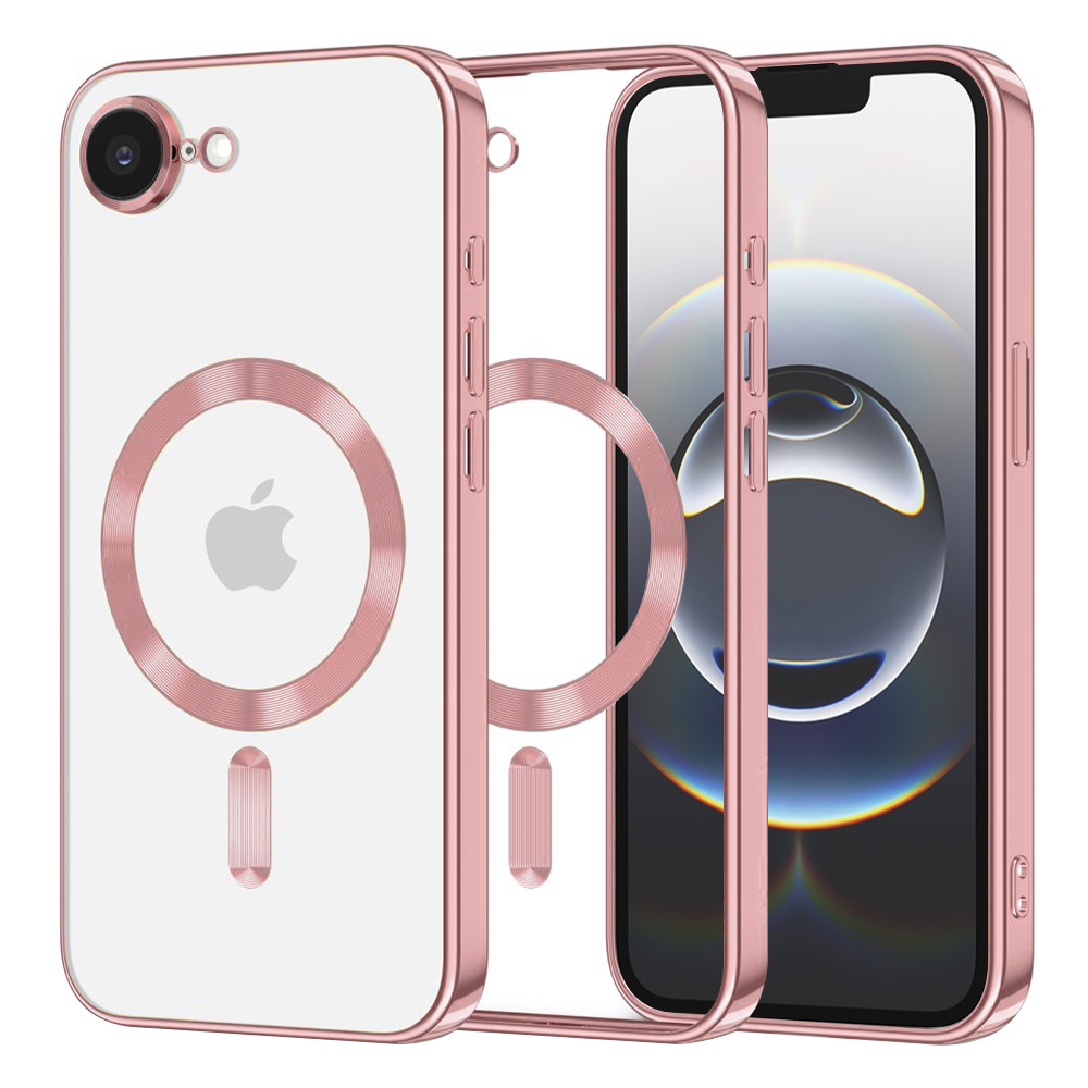 Калъф за iPhone 16e / iPhone 17e - Techsuit Luxury Crystal MagSafe - Розов