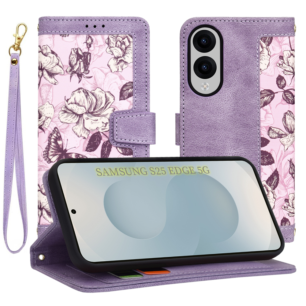 Калъф за Samsung Galaxy S25 Edge - Techsuit FlipCraft - Mysterious Лилав
