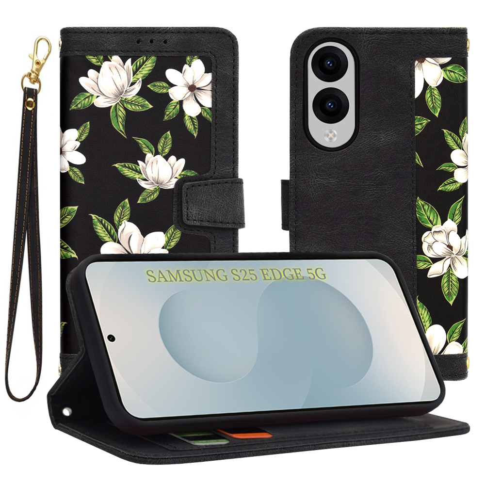 Калъф за Samsung Galaxy S25 Edge - Techsuit FlipCraft - Flowers of the Dawn