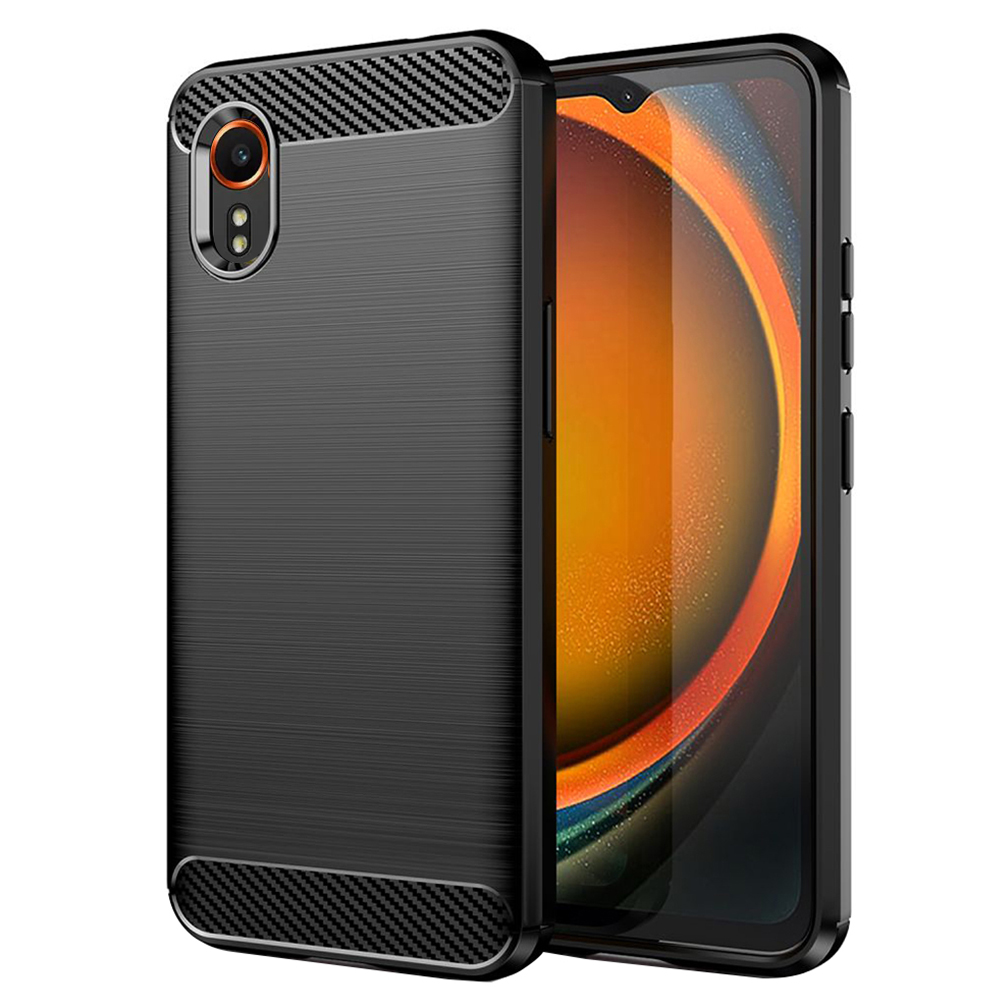 Калъф за Samsung Galaxy Xcover7 - Techsuit Carbon Silicone - Черен