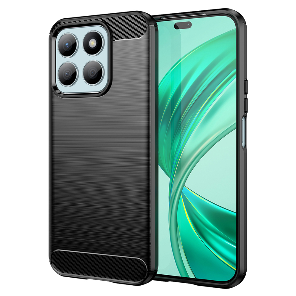 Калъф за Honor X8b - Techsuit Carbon Silicone - Черен
