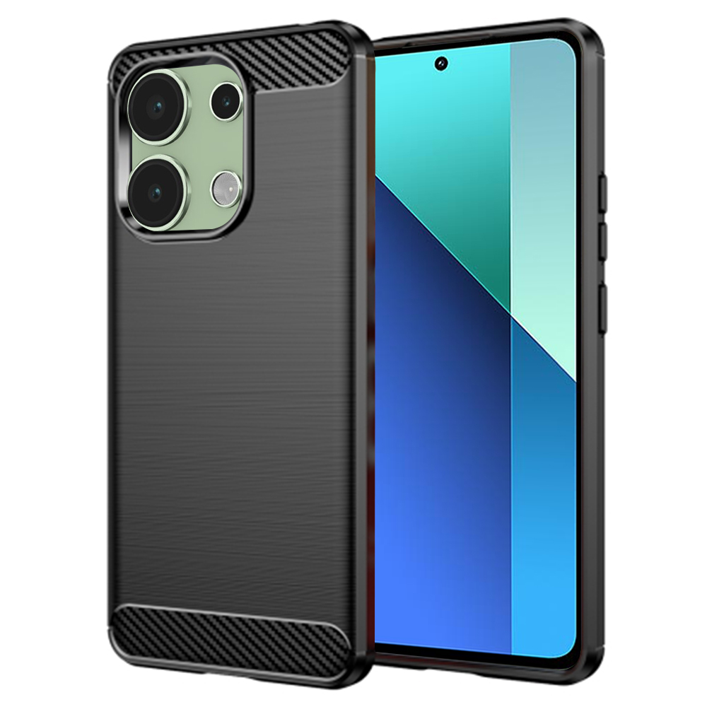 Калъф за Xiaomi Redmi Note 13 4G - Techsuit Carbon Silicone - Черен