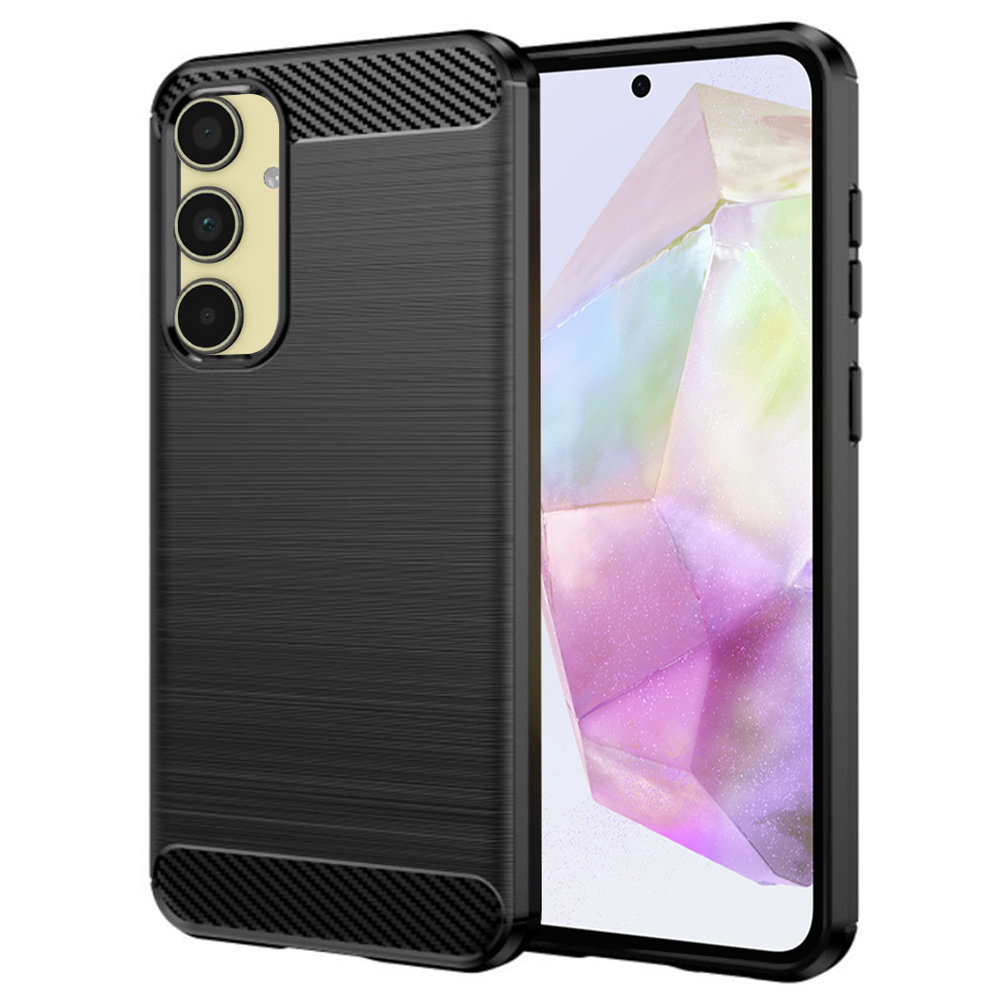 Калъф за Samsung Galaxy A35 5G - Techsuit Carbon Silicone - Черен