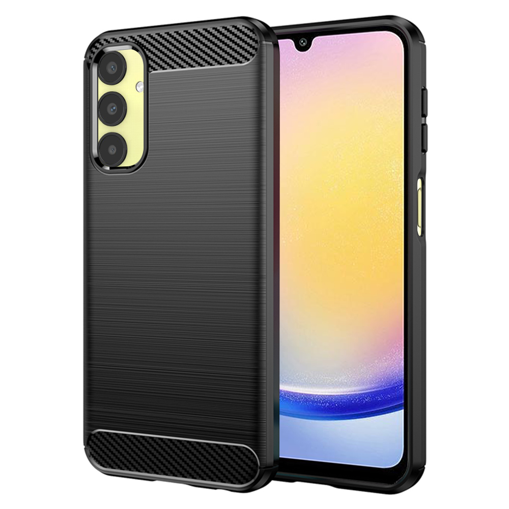 Калъф за Samsung Galaxy A25 5G - Techsuit Carbon Silicone - Черен