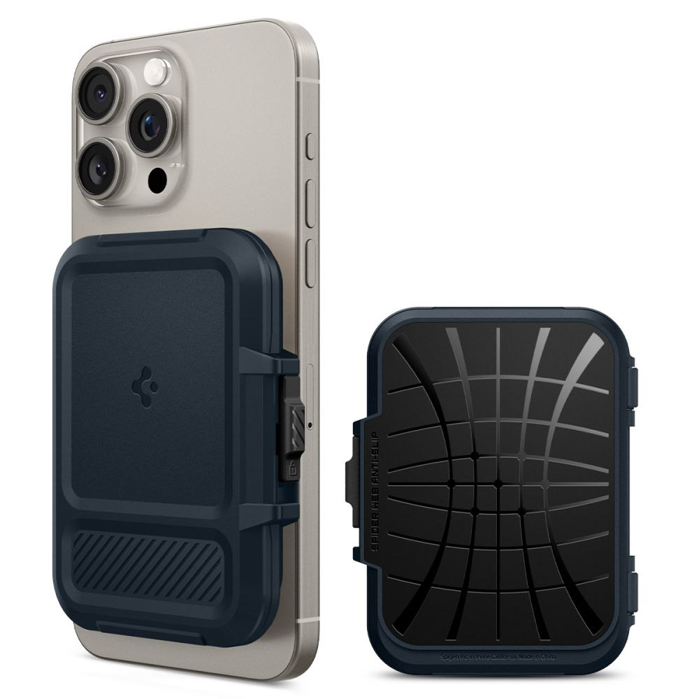 Универсален портфейл за телефон с 2 отделения - Spigen Lock Fit Magsafe (AFA08526) - Metal Slate