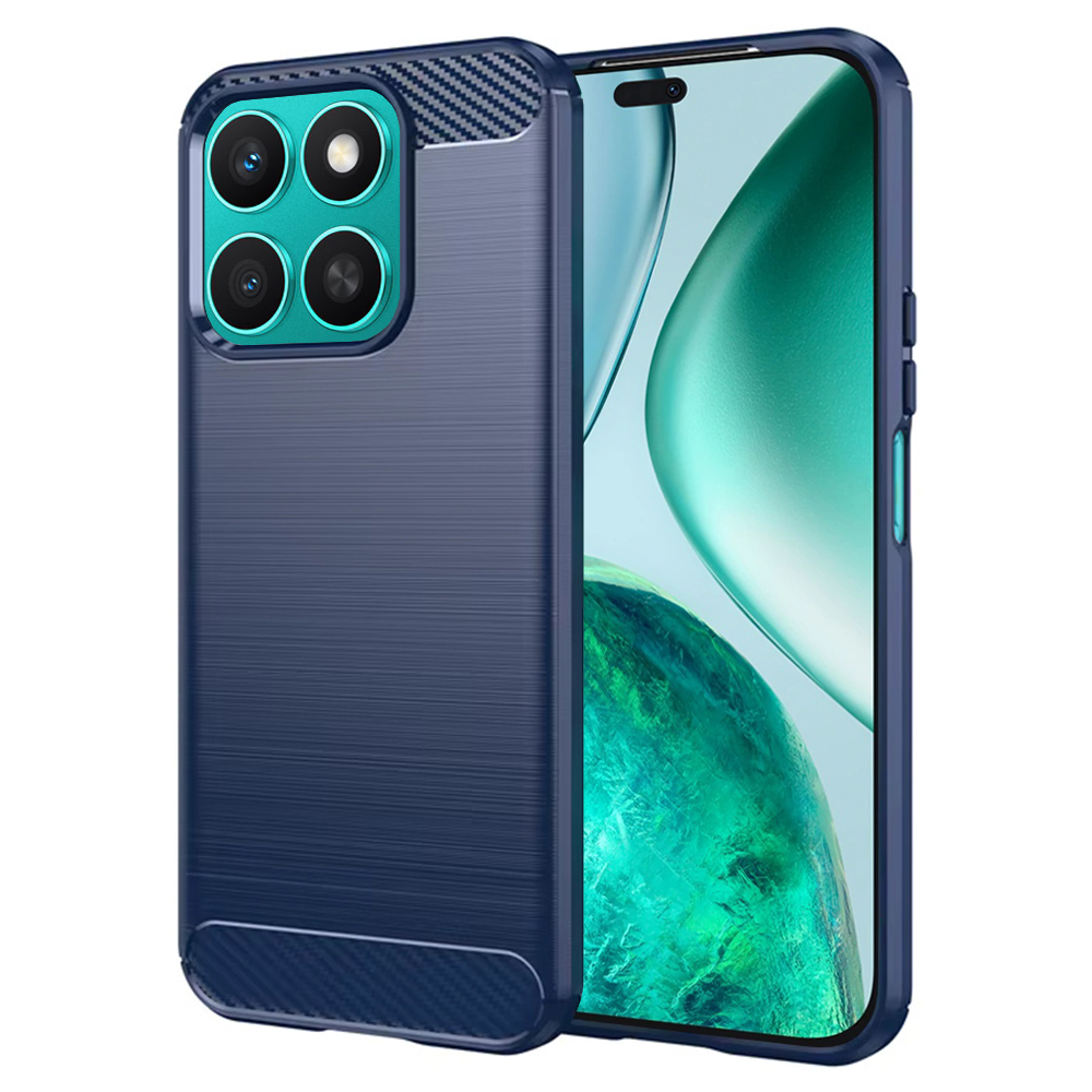 Калъф за Honor X8c - Techsuit Carbon Silicone - Син