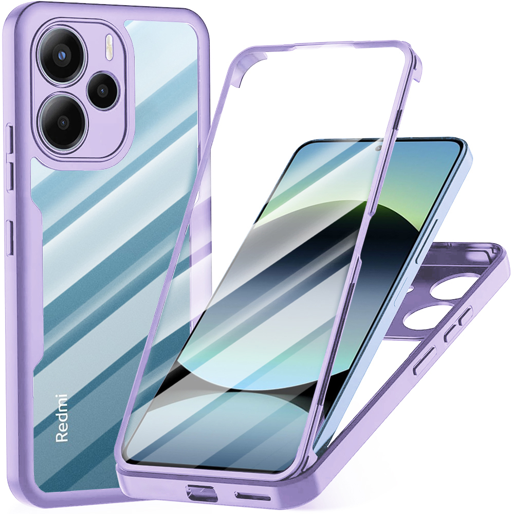 Калъф за Xiaomi Redmi Note 14 4G (стандартен) + капак - Techsuit ColorVerse 360 Series - Лилав