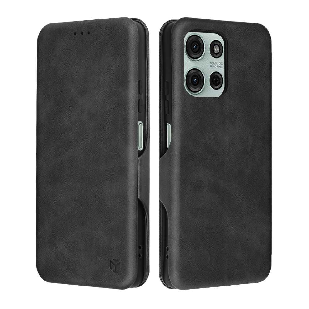 Калъф за Motorola Moto G75 - Techsuit Safe Wallet Plus - Черен