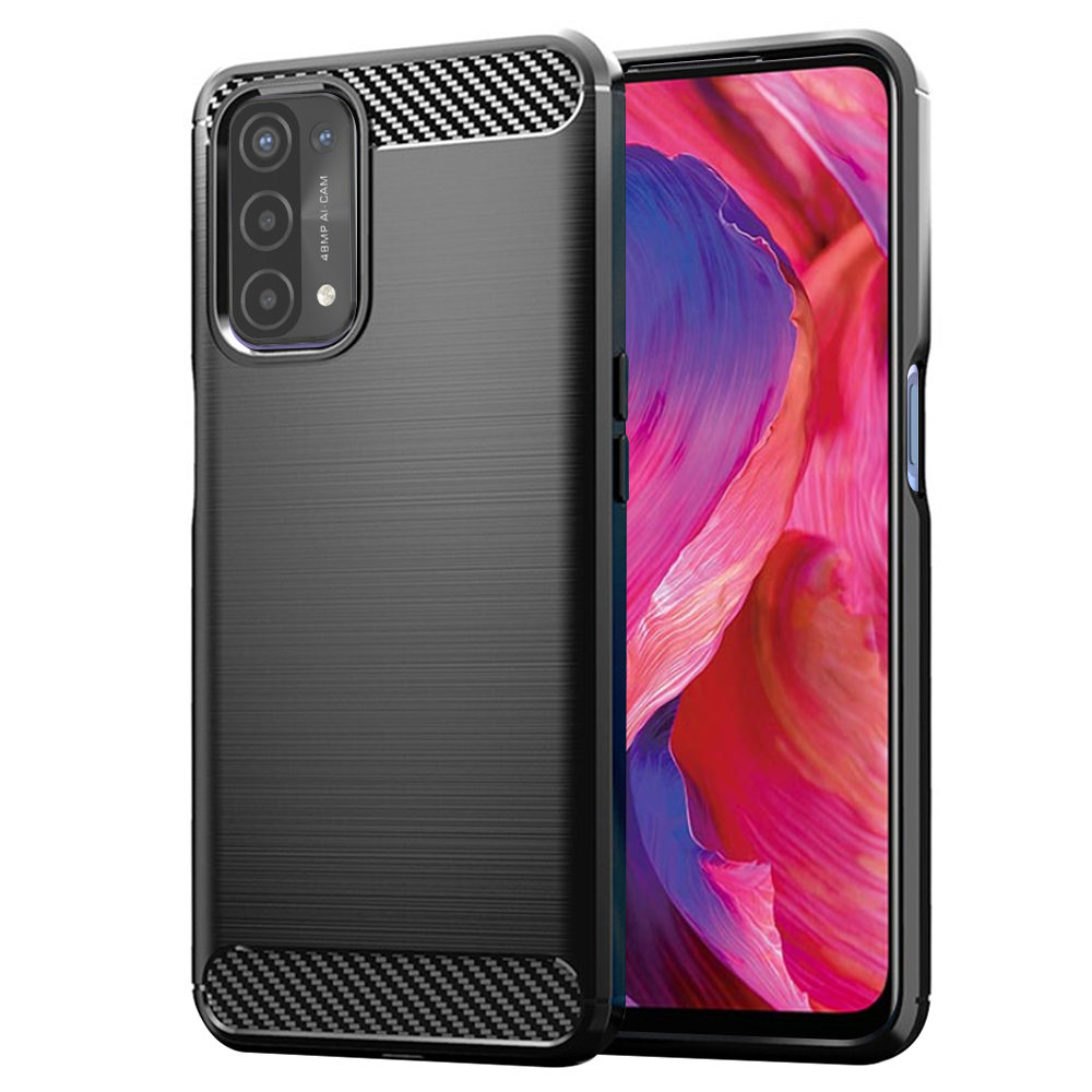 Калъф за Oppo A54 5G / A74 5G / OnePlus Nord N200 5G - Techsuit Carbon Silicone - Черен