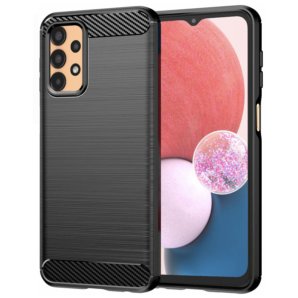 Калъф за Samsung Galaxy A13 4G - Techsuit Carbon Silicone - Черен