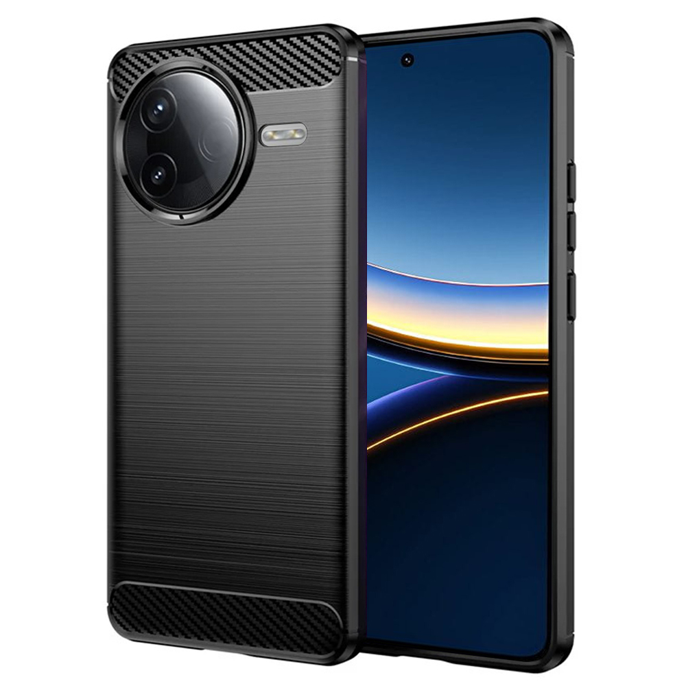 Калъф за Xiaomi Poco F7 Pro - Techsuit Carbon Silicone - Черен