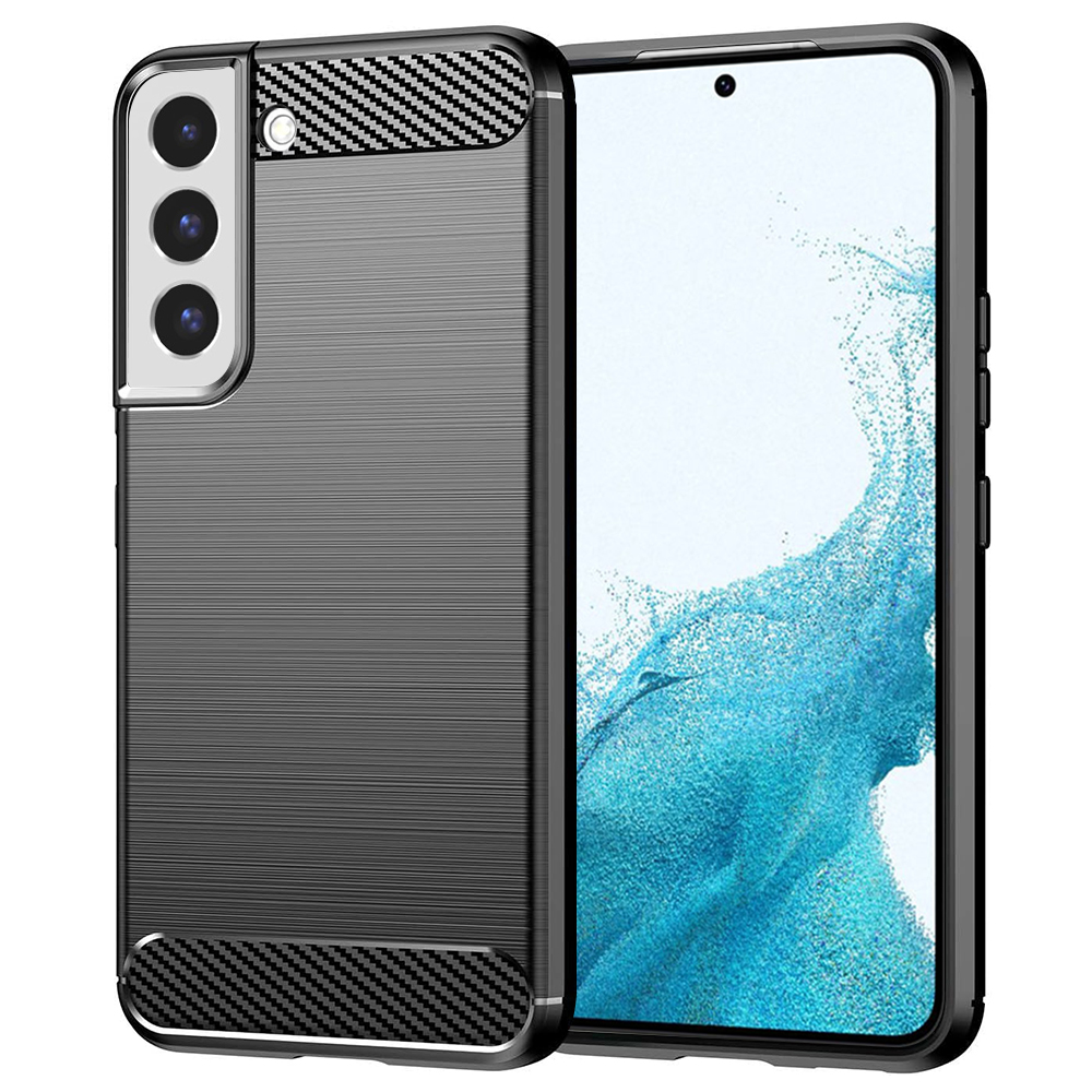 Калъф за Samsung Galaxy S22 5G - Techsuit Carbon Silicone - Черен