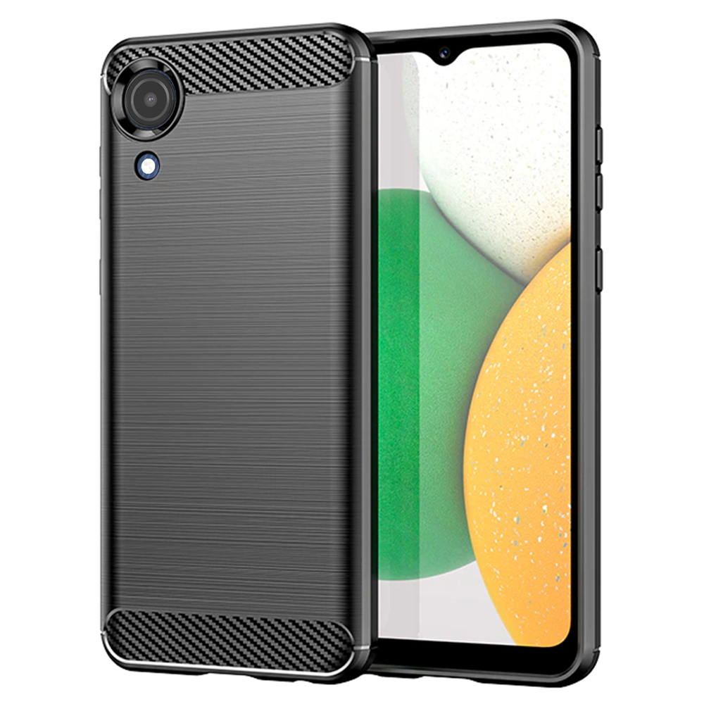 Калъф за Samsung Galaxy A03 Core - Techsuit Carbon Silicone - Черен