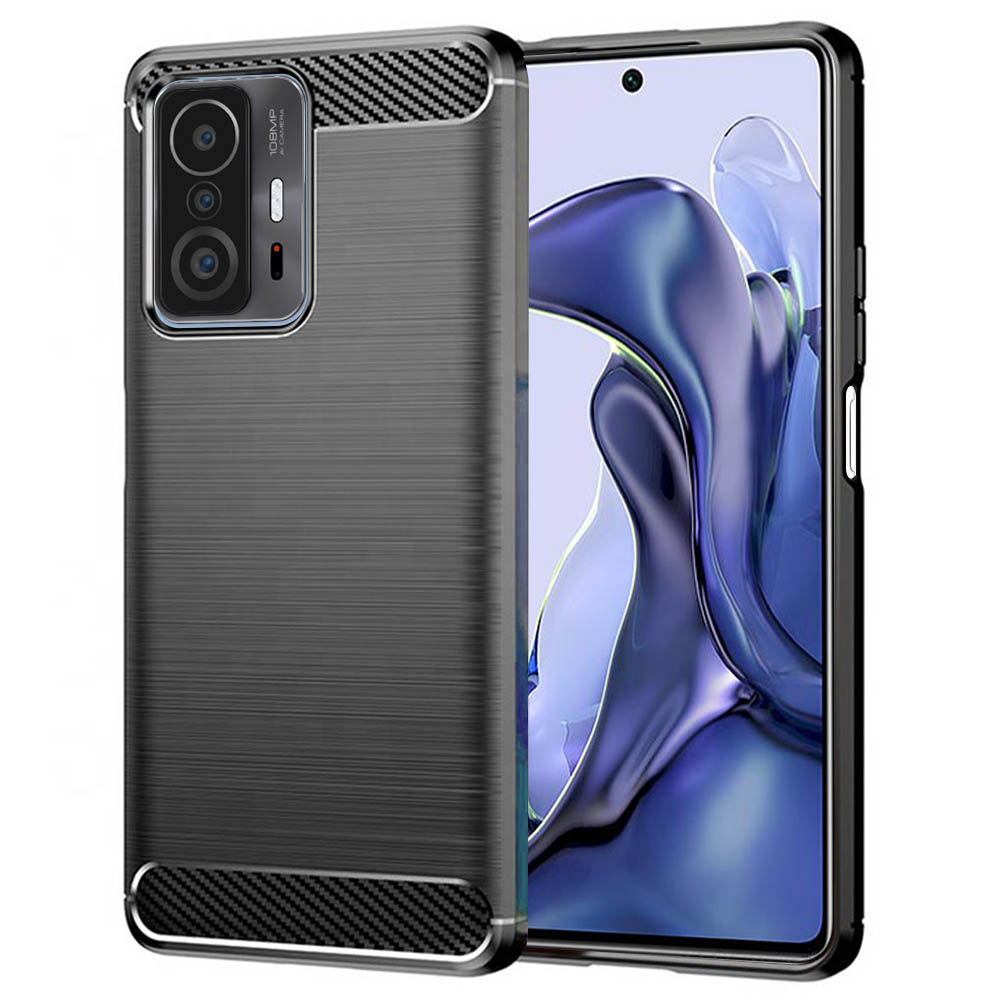 Калъф за Xiaomi 11T / 11T Pro - Techsuit Carbon Silicone - Черен