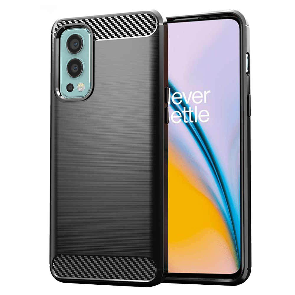 Калъф за OnePlus Nord 2 5G - Techsuit Carbon Silicone - Черен