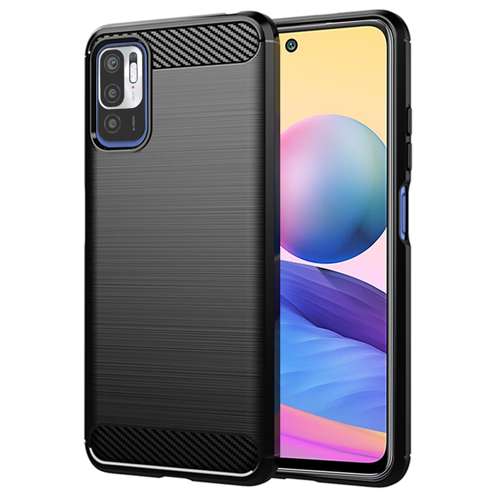 Калъф за Xiaomi Redmi Note 10 5G / Poco M3 Pro 5G - Techsuit Carbon Silicone - Черен