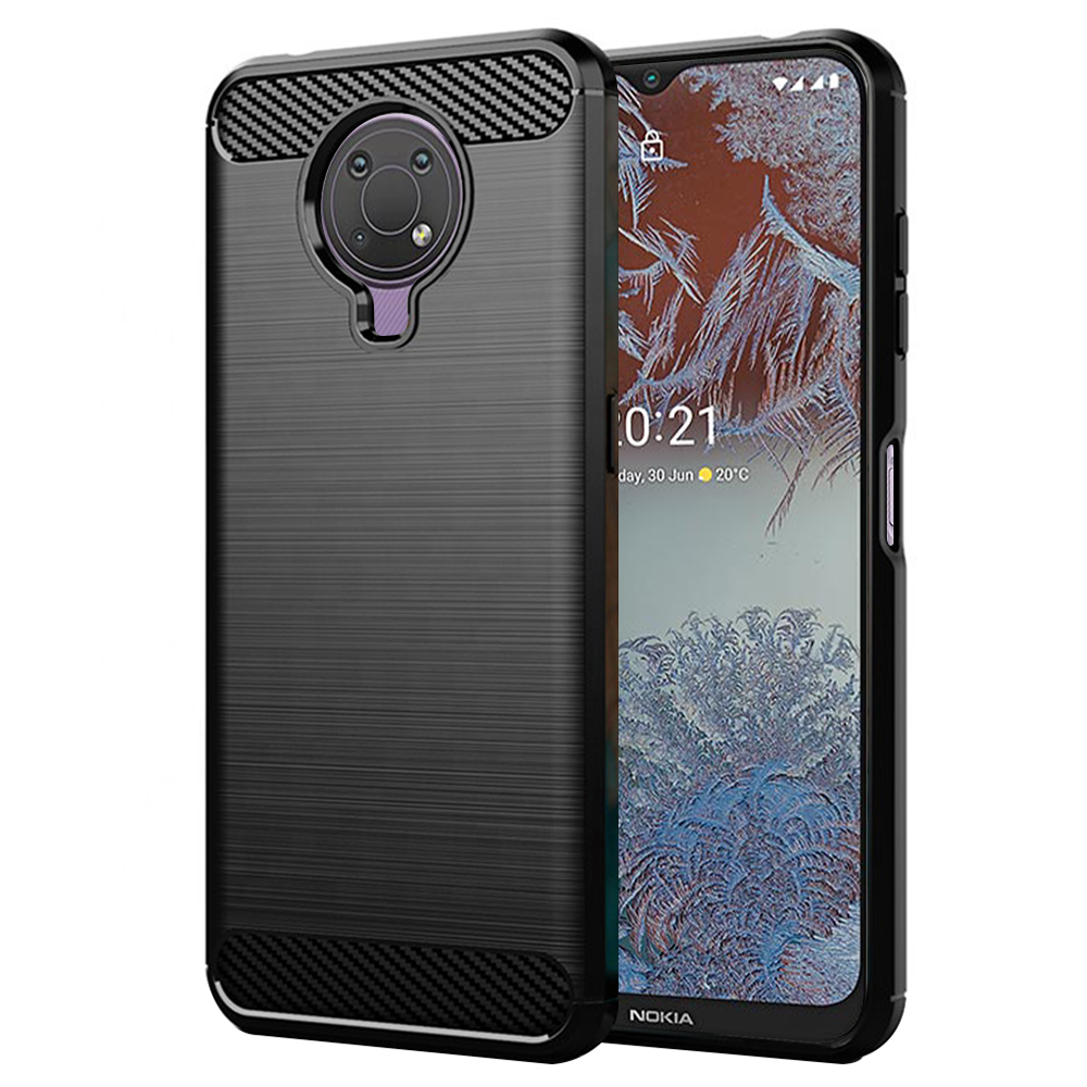 Калъф за Nokia G10 - Techsuit Carbon Silicone - Черен