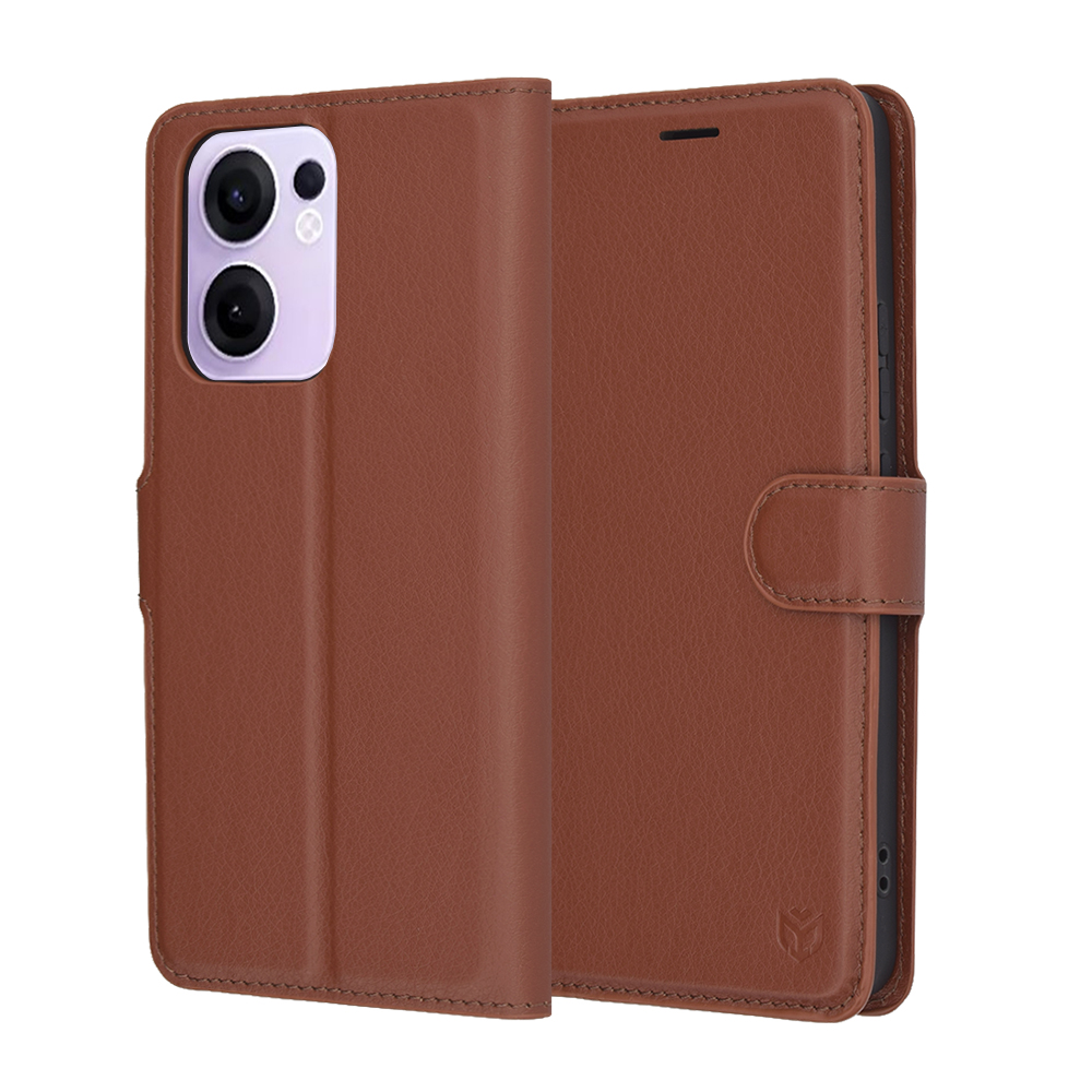 Калъф за Oppo Reno13 F 4G / Reno13 F 5G / Reno13 FS 5G - Techsuit Leather Folio - Кафяв
