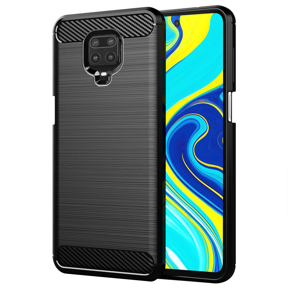 Калъф за Xiaomi Redmi Note 9S / Redmi Note 9 Pro / Note 9 Pro Max - Techsuit Carbon Silicone - Черен