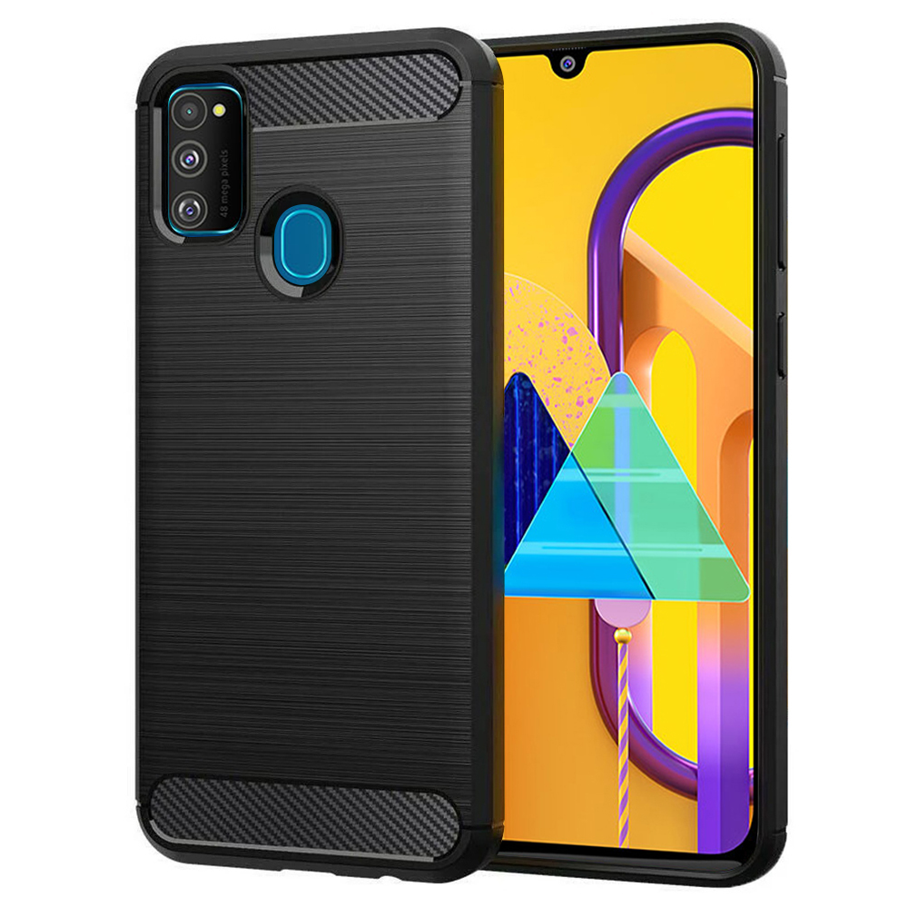 Калъф за Samsung Galaxy M21 / M30S - Techsuit Carbon Silicone - Черен