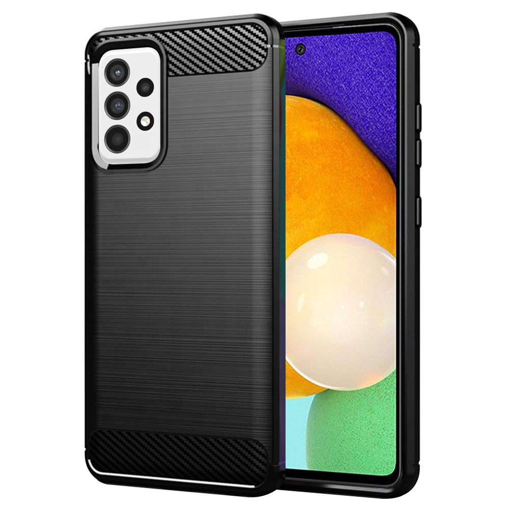Калъф за Samsung Galaxy A52 4G / A52 5G / A52s 5G - Techsuit Carbon Silicone - Черен