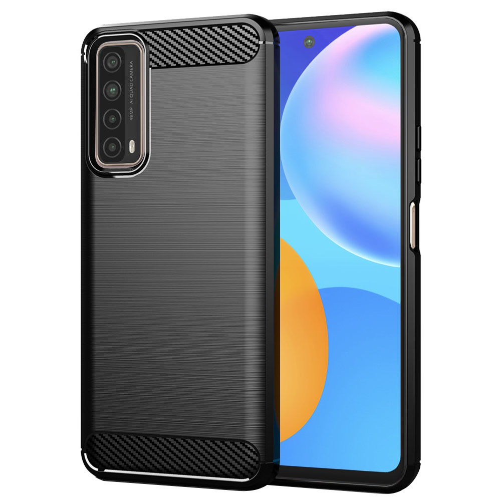 Калъф за Huawei P Smart 2021 - Techsuit Carbon Silicone - Черен