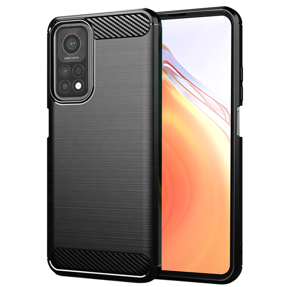 Калъф за Xiaomi Mi 10T 5G / Mi 10T Pro 5G - Techsuit Carbon Silicone - Черен