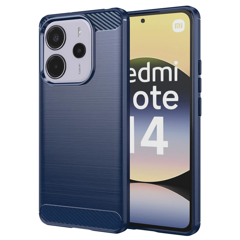 Калъф за Xiaomi Redmi Note 14 4G (Стандартен) - Techsuit Carbon Silicone - Син