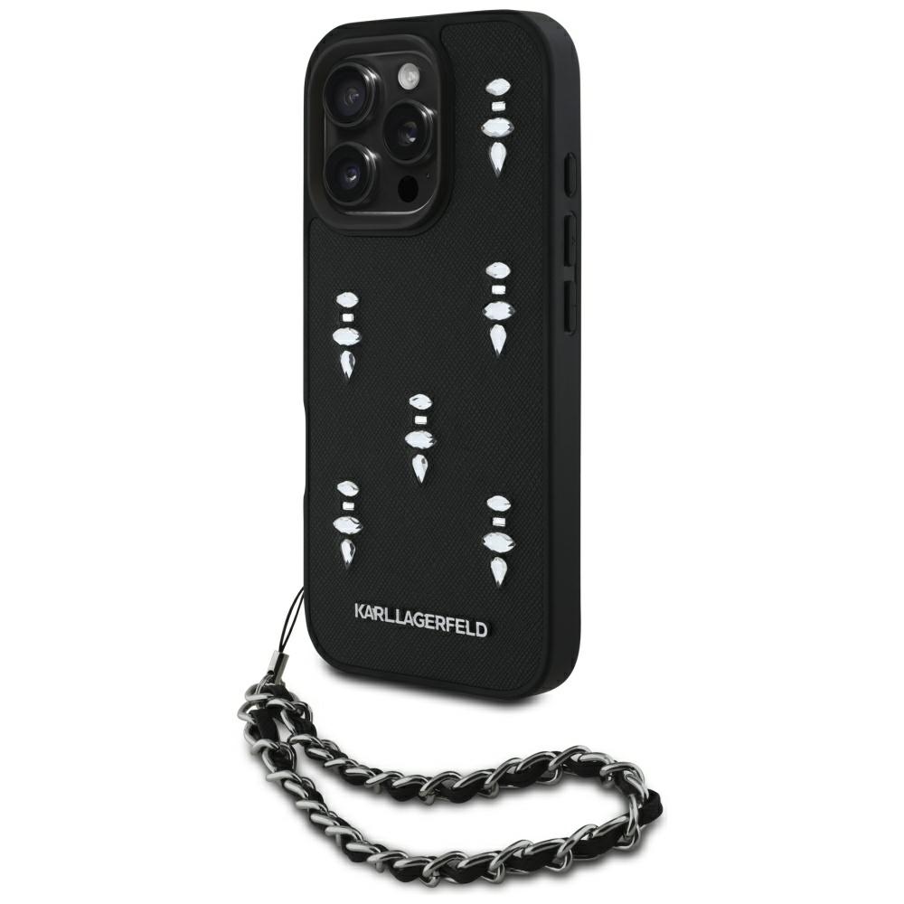 Калъф за iPhone 16 Pro Max - Karl Lagerfeld Saffiano (KLHCP16XPSADJJSK) - Crystals & Charm