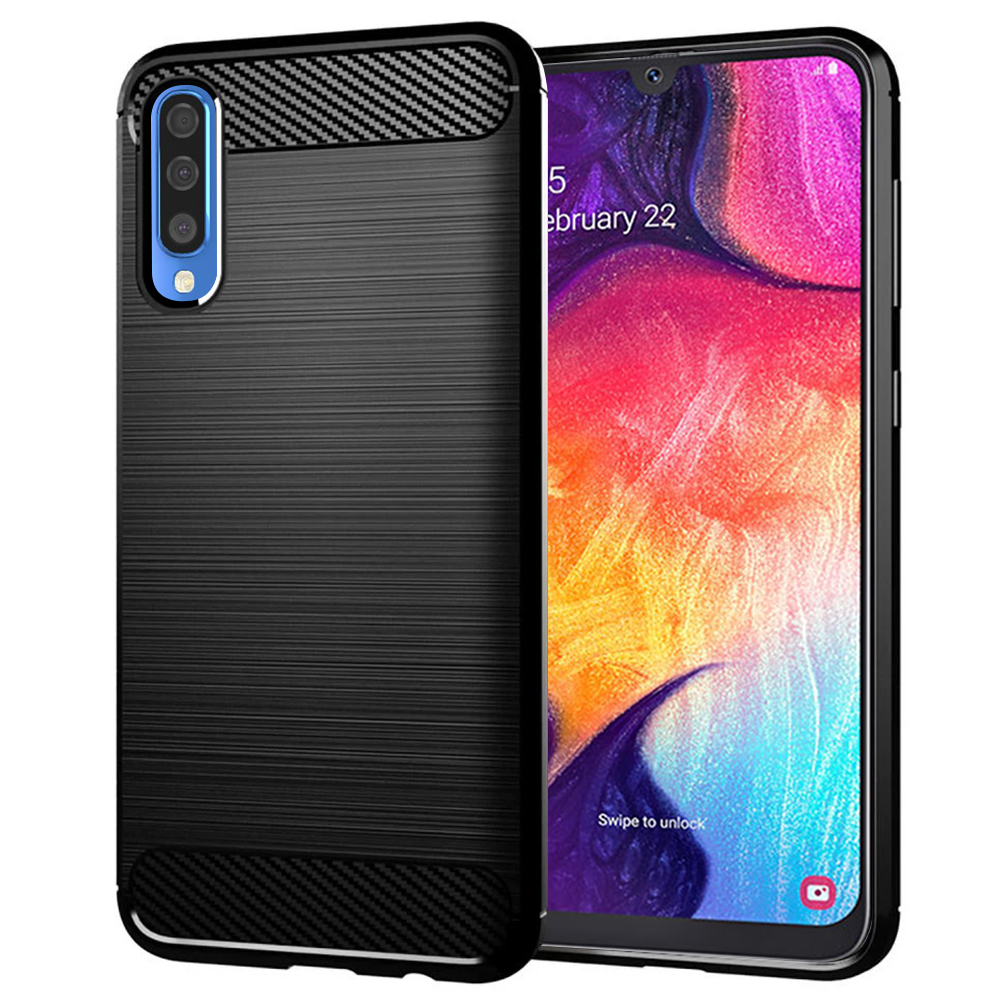 Калъф за Samsung Galaxy A30s / A50 / A50s - Techsuit Carbon Silicone - Черен