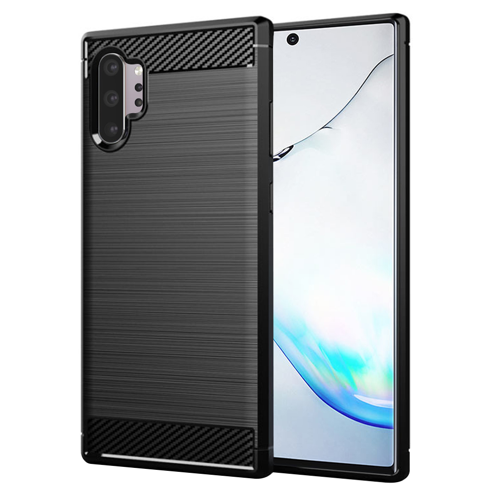 Калъф за Samsung Galaxy Note 10 Plus 4G / Note 10 Plus 5G - Techsuit Carbon Silicone - Черен