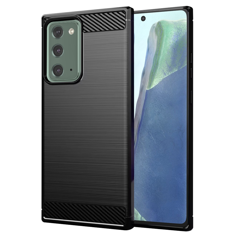 Калъф за Samsung Galaxy Note 20 / Note 20 5G - Techsuit Carbon Silicone - Черен