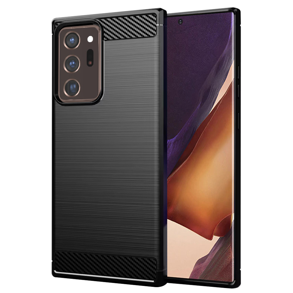 Калъф за Samsung Galaxy Note 20 Ultra / Note 20 Ultra 5G - Techsuit Carbon Silicone - Черен
