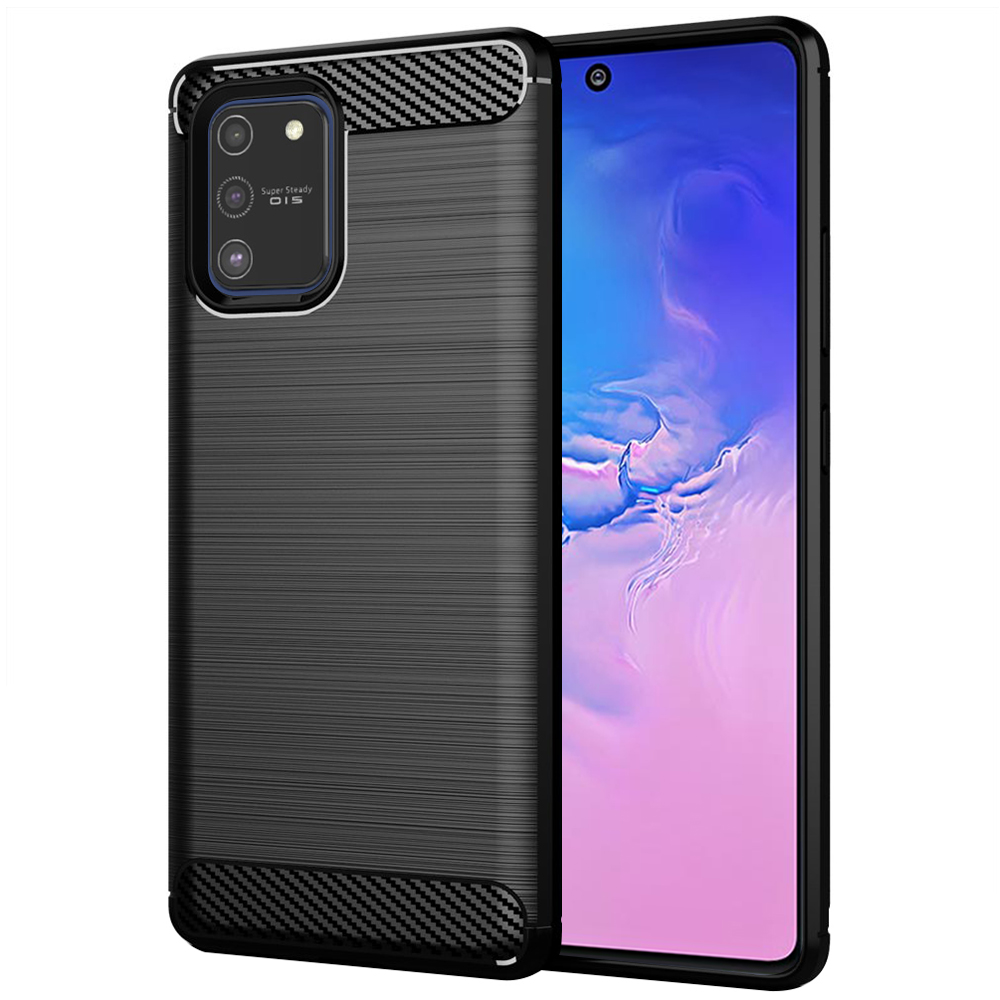 Калъф за Samsung Galaxy S10 Lite - Techsuit Carbon Silicone - Черен