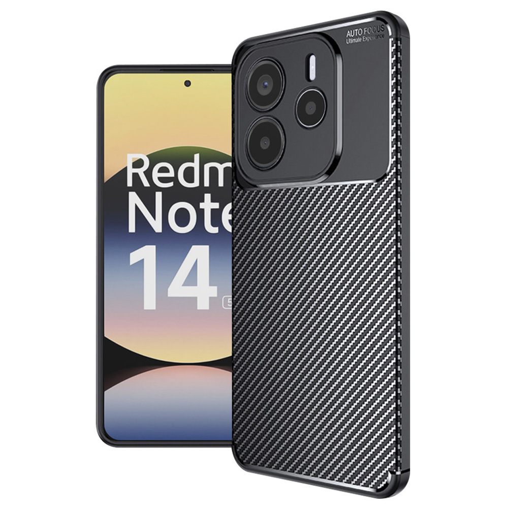 Калъф за Xiaomi Redmi Note 14 5G - Techsuit CarbonFiber - Черен
