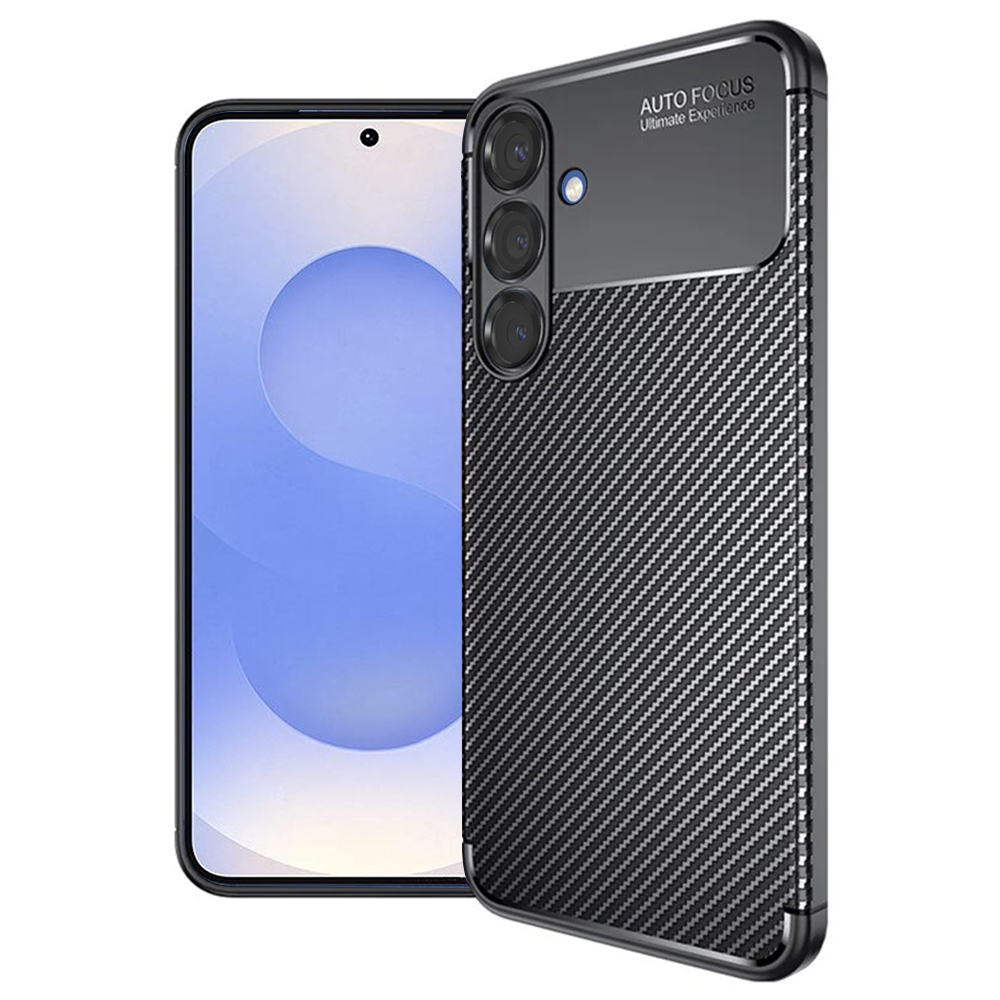 Калъф за Samsung Galaxy S25 - Techsuit CarbonFiber - Черен