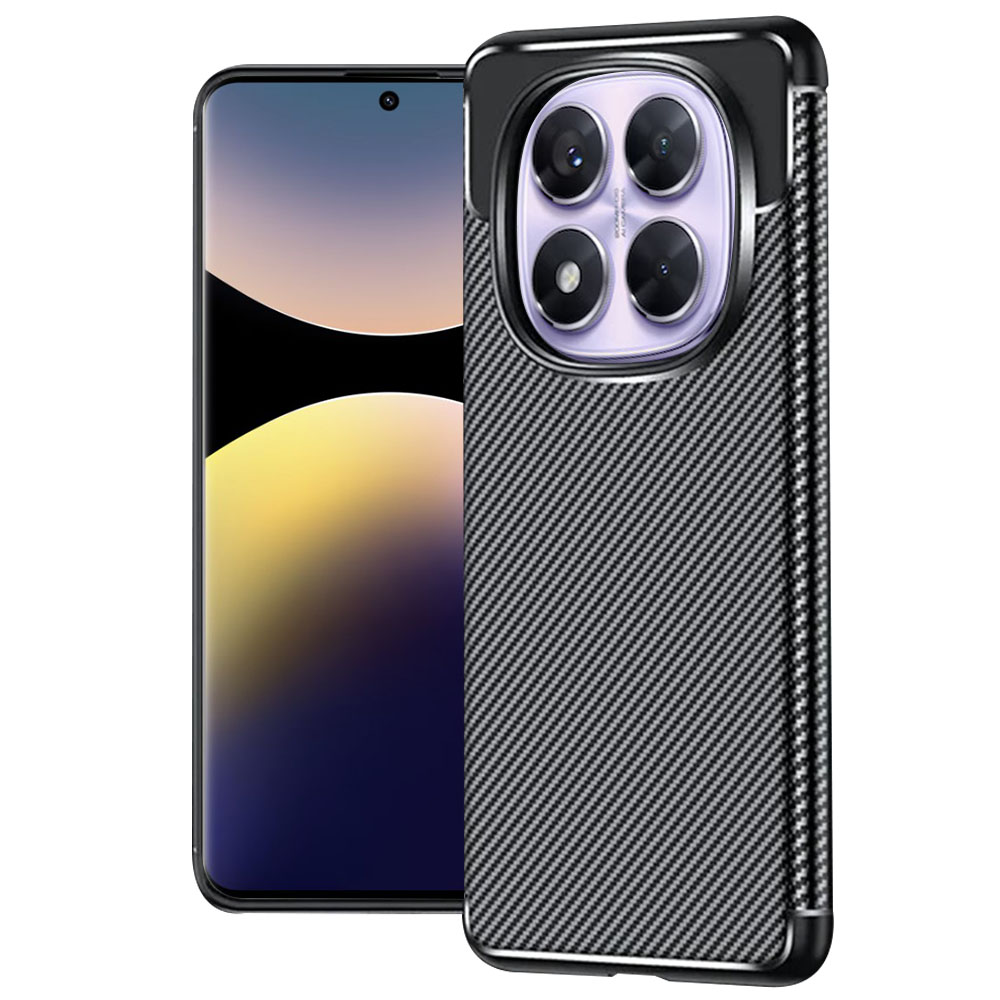 Калъф за Xiaomi Redmi Note 14 Pro 5G / Redmi Note 14 Pro+ 5G / Poco X7 - Techsuit CarbonFiber - Черен