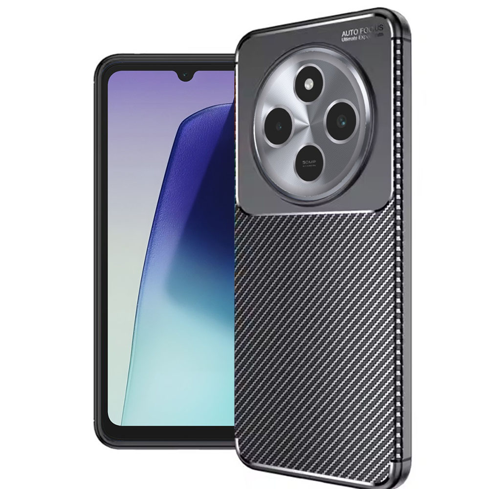 Калъф за Xiaomi Redmi 14C / Poco C75 - Techsuit CarbonFiber - Черен