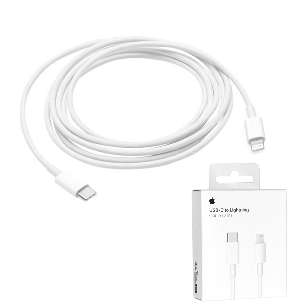 Кабел за данни USB-C към Lightning, 2 м - Apple A2441 (MQGH2ZM/A) - бял (блистерна опаковка)