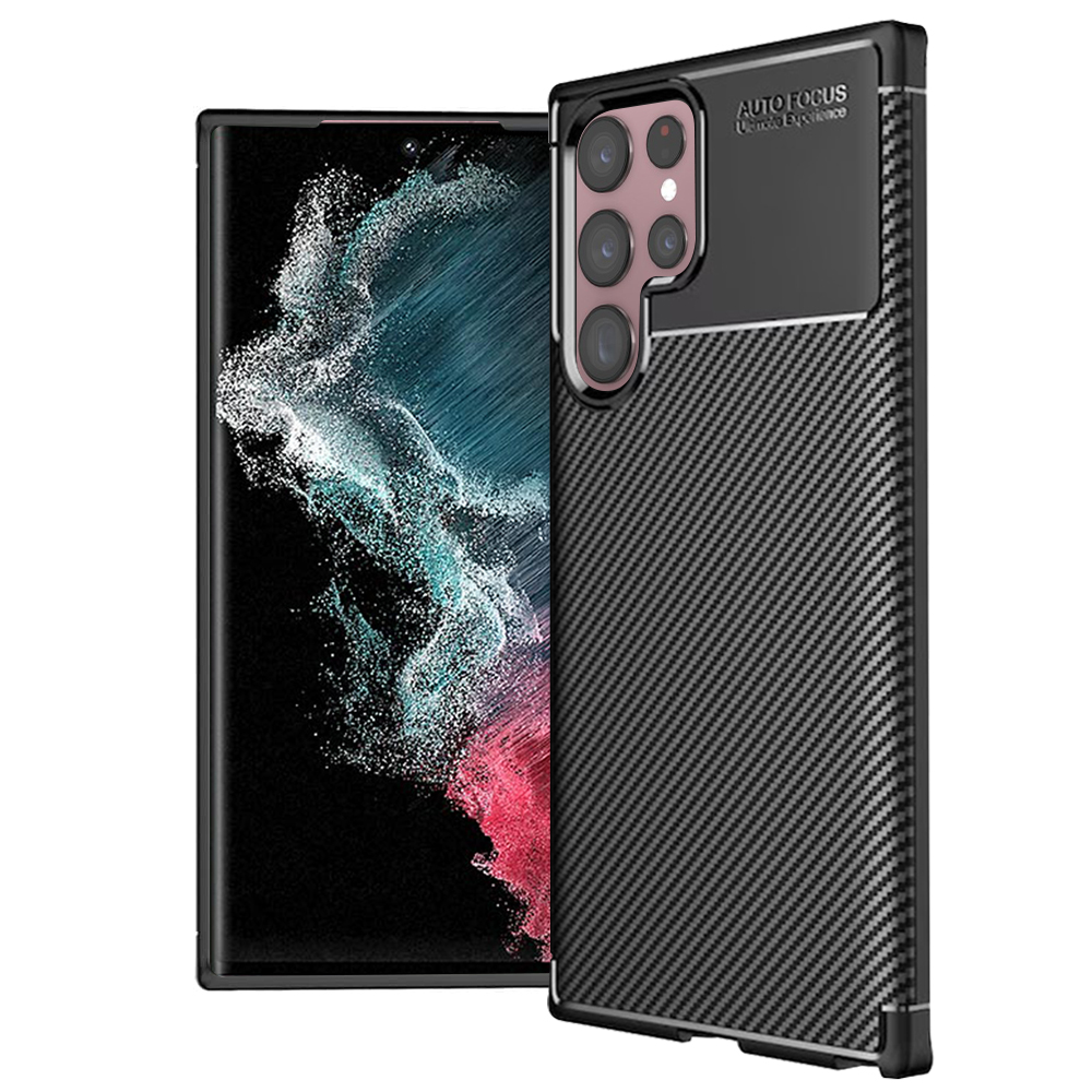 Калъф за Samsung Galaxy S22 Ultra 5G - Techsuit CarbonFiber - Черен