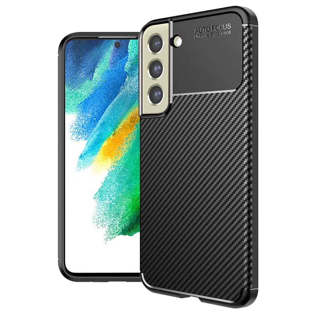 Калъф за Samsung Galaxy S21 FE 5G - Techsuit CarbonFiber - Черен